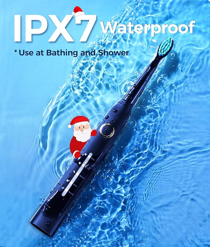 TEETHEORY Electric Toothbrush for Adults with 8 𝐁𝐫𝐮𝐬𝐡 𝐇𝐞𝐚𝐝𝐬, Sonic Electric Toothbrush with 40000 VPM Deep Clean 5 Modes, Rechargeable Toothbrushes Fast Charge 4 Hours Last 30 Days