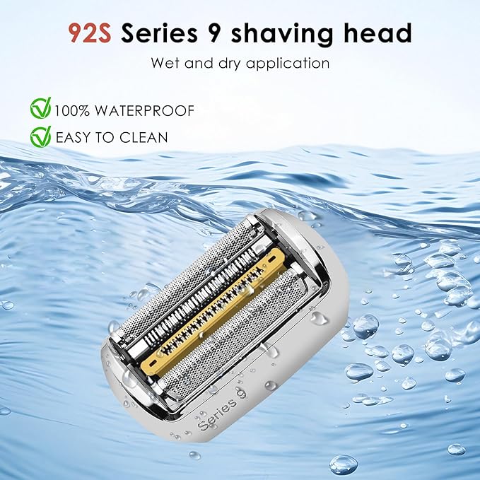 Braun Series 9 Replacement Head, Compatible with Series 9 Men's Electric Razor Replacement Shaver Head - 92S Electric Shaver Replacement Head Foil and Cutter Cassette