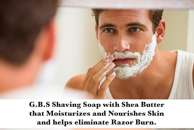 G.B.S Men's Shaving Soap All Natural Enriched with Shea Butter and Glycerin, 3-Ounce Each, Variety Pack Pack of 5