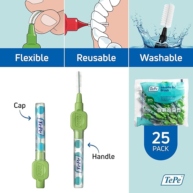 Tepe Green Interdental Brush 0.8mm 25 Pack