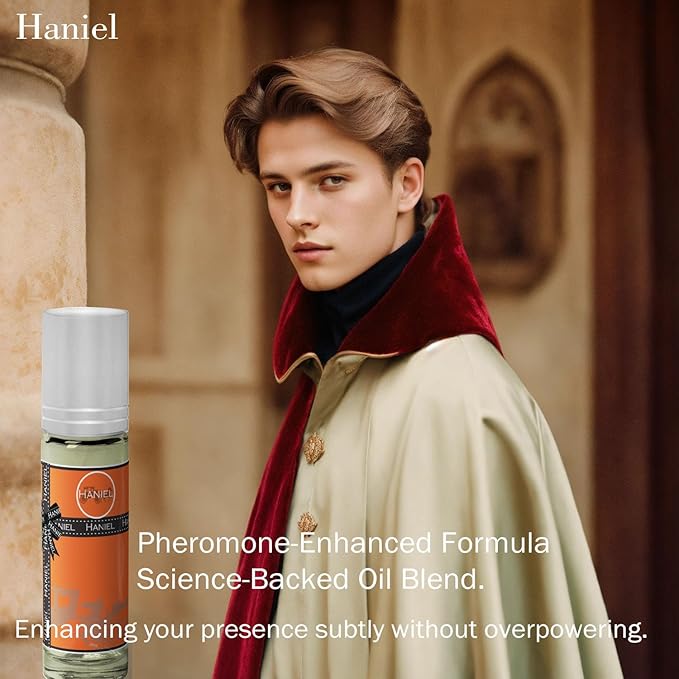 Haniel Roll-On Pheromone Cologne for Men - Portable Spicy Woody Cologne, Travel-Friendly Perfume con Feromonas para Atraer Mujeres, Pocket-Sized Confidence Booster
