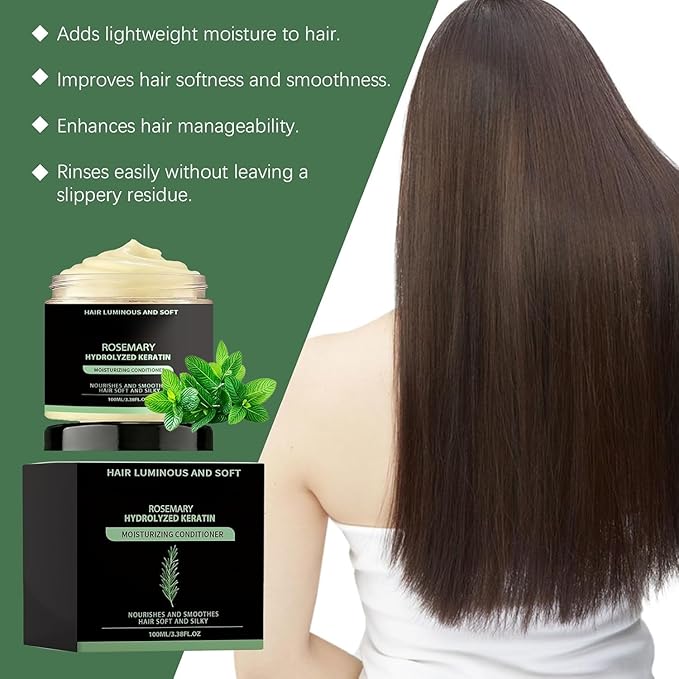 Rosemary Hydrolyzed Keratin Shampoo,Rosemary Hair Shampoo For Nourishing Strengthening Hair For Men & Women (1*Shampoo1*Oil1* CONDITIONER)