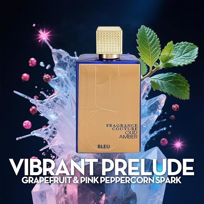 Men/Women Cologne Oud Amber Blue Unisex Perfume 100ml Eau de Parfum - Bold Spicy Amber,Bergamot&Melon Scent for Women & Men Daily Use
