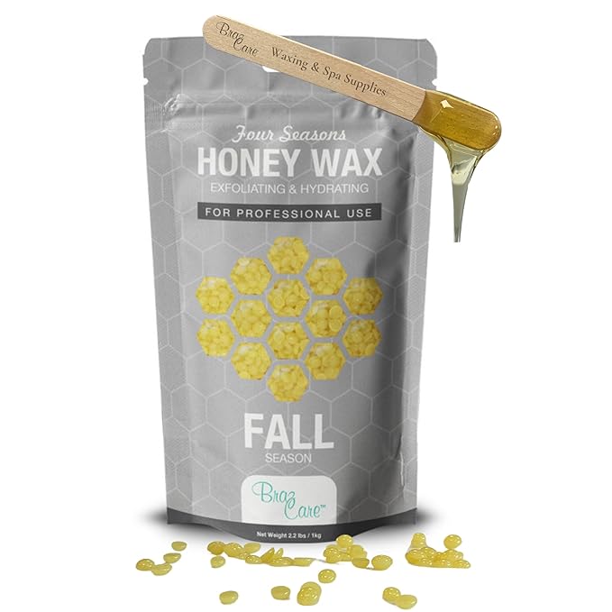 Hard Wax Beads for Hair Removal - 2.2lbs - Premium Honey Wax for Thin & Fine Hair - All Purpose from Face to Bikini Areas.