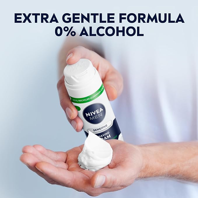 NIVEA MEN Shaving Foam For Sensitive Skin, 200 milliliters