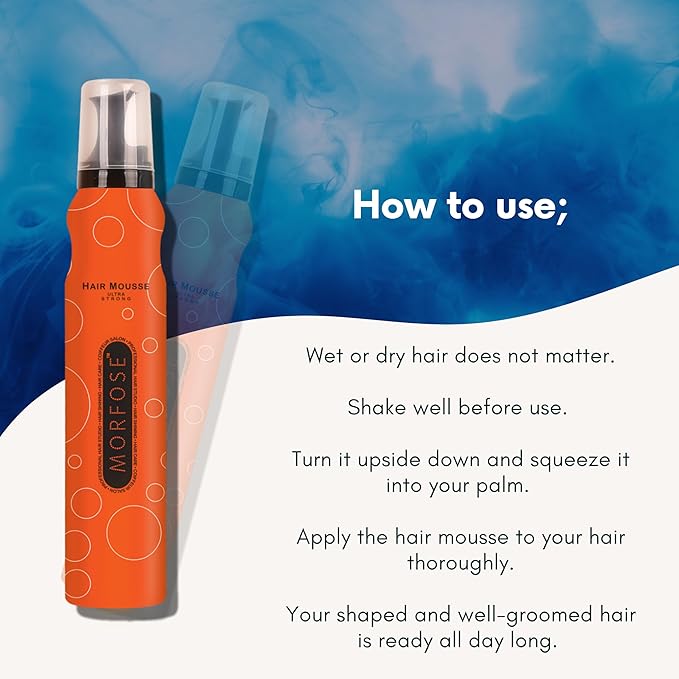 Morfose Hair Mousse - Voluminous Hair Styling Foam for Women and Men - Special Formula Mousse for Hair Styling - Stronger Hold and Volume Boosting (6.76 Fl oz, Ultra Strong)