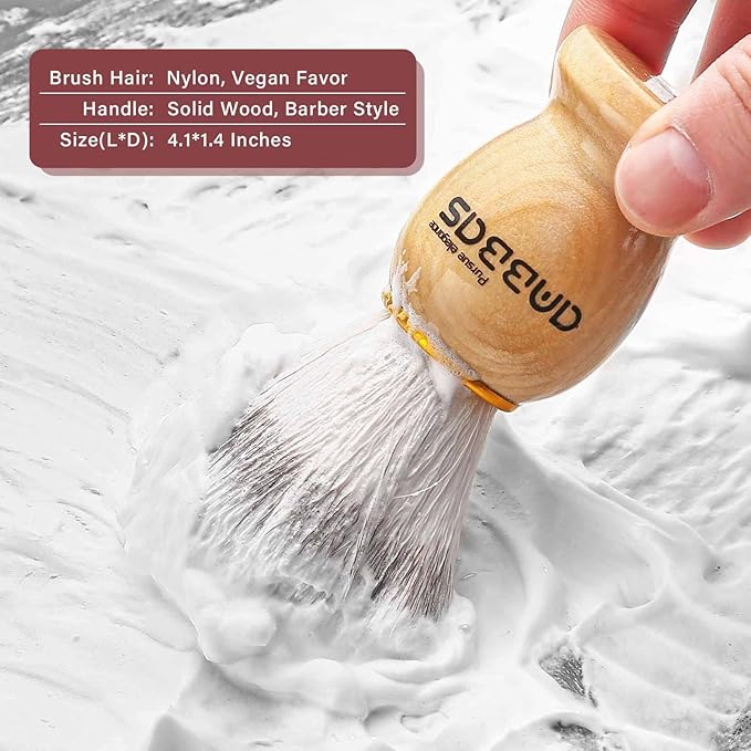 Anbbas Synthetic Badger Shaving Brush with Nylon Bristles,Melamine POP Mug for Lathering and 100g Shaving Soap for Men Close Shave,Women Girls Hair Removal
