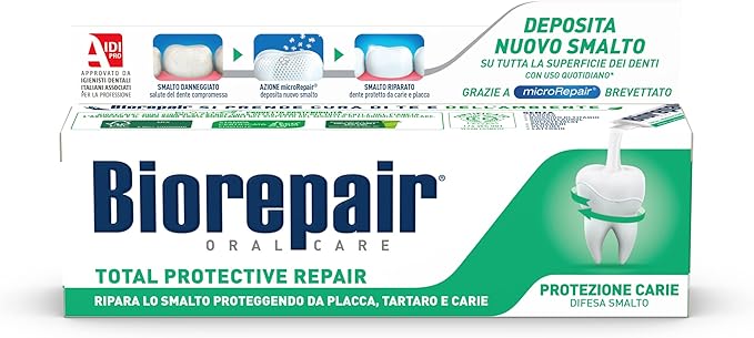 Biorepair:"Total Protective Repair" Toothpaste with microRepair * 2.5 Fluid Ounce (75ml) Tube * [ Italian Import ]