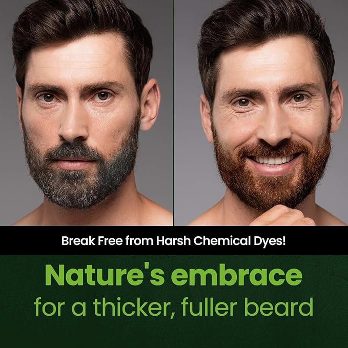 Herb For Men Mustache & Beard Dye (Nature Black, 1 Pack), PPD-Free Ammonia-Free, Vegan with Natural Ingredients, Odorless, Gentle for Sensitive Skin, No Skin Irritation
