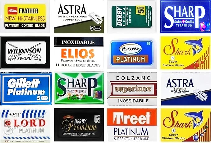Razor Blades Club 100 Excellent Quality Double Edge Razor Blades Sampler (16 different brands)