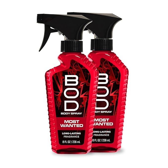 BOD man Fragrance Body Spray, Most Wanted, 8 fl oz (Pack of 2)