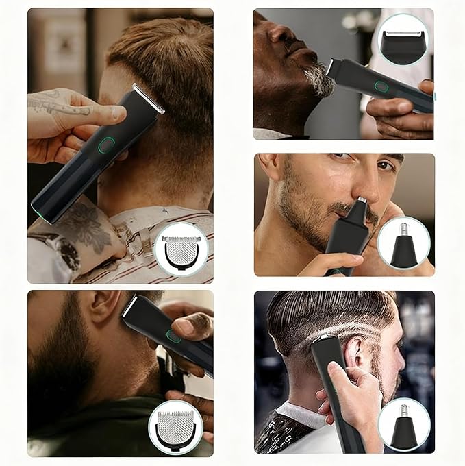Electric Beard Trimmer for Men, 2026 New 5 IN 1 Cordless Hair Clipper and Shaver Kit with Adjustable Grooming Attachments for Mustache Body Nose Hair, Rechargeable Hair Clippers with Sideburn Trimmer