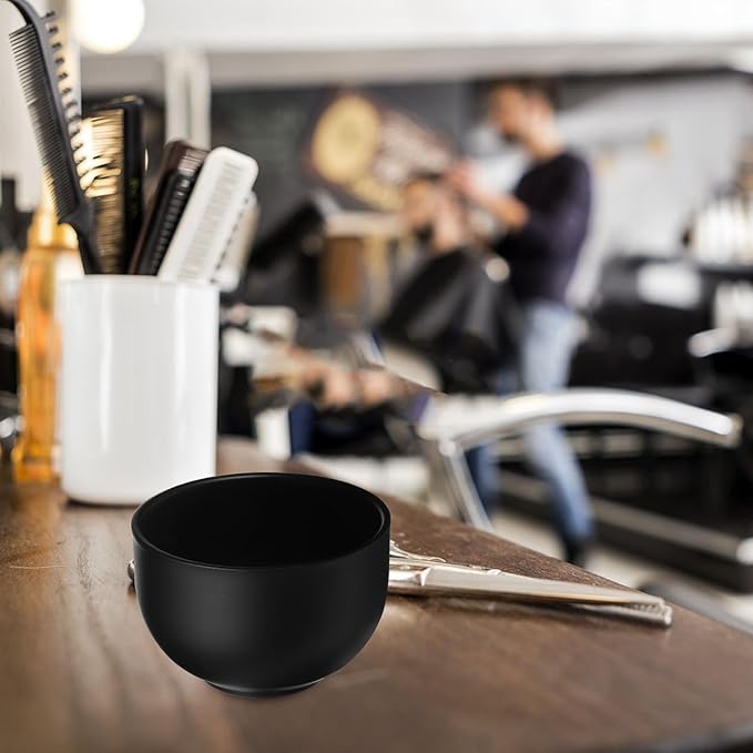 TEHAUX Black Stainless Steel Shaving Soap Bowl for Men, Small Unbreakable Metal Lathering Mug, Double-layered Razor Foam Cup Suitable for Daily Grooming and Travel Use