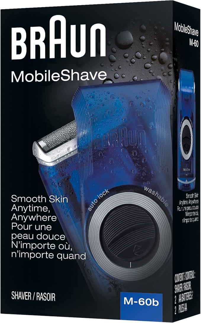 Braun Electric Razor for Men, M60b Mobile Electric Foil Shaver, Washable