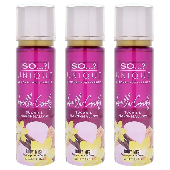 Unique Body Mist - Vanilla Candy by So…? for Women - 5.1 oz Body Mist - Pack of 3