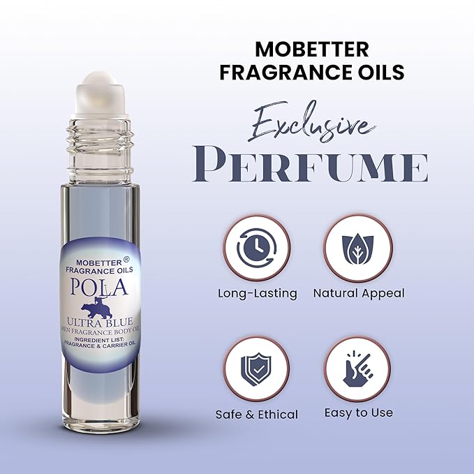 MOBETTER FRAGRANCE OILS Pola Ultra Blue Cologne Body Oil for Men (10ml Roll On)
