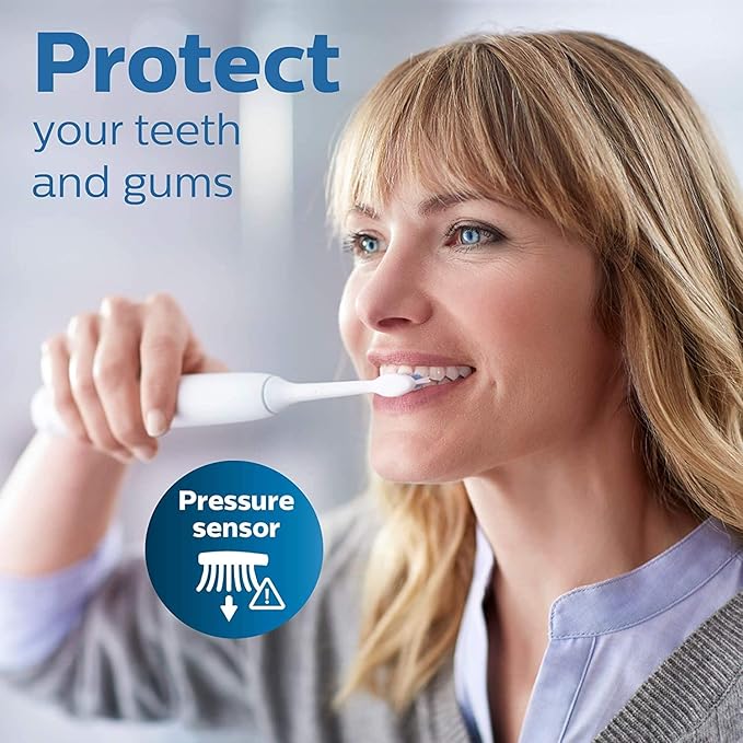 Philips Sonicare ProtectiveClean 4100 Electric Rechargeable Toothbrush, Plaque Control, Pastel Pink, Phi0304, 1.0 Count