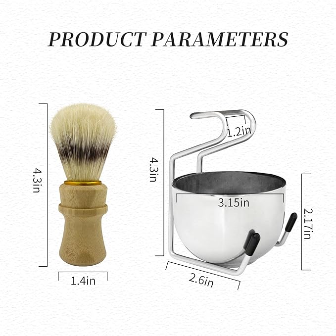 Shaving Brushes for Men,5 in 1 Shave Brush Kit,Includes 100% Pure Boar Shaving Brush, Shaving Bowl,Shaving Cream& Shave Soap Best Shaving kit for Men Gift Set (Wood Color)