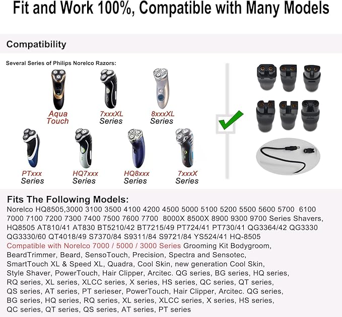 9 PCS Replacement Power Cord 5V Charger USB Adapter Suitable for Electric Hair Clippers, Beard Trimmers, Shavers, Beauty Instruments, Desk Lamps, Purifiers.