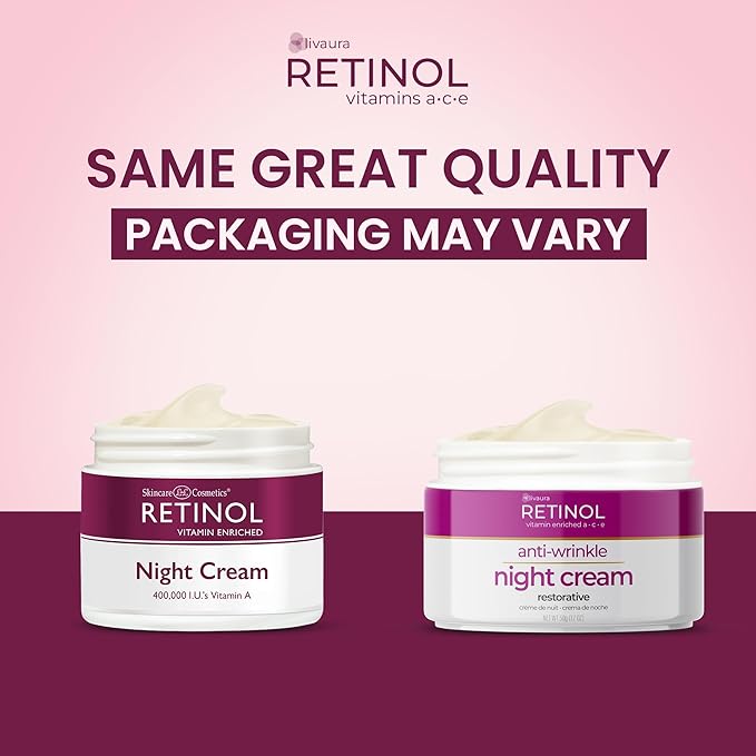 Retinol LIVAURA Skincare LdeL Cosmetics Cream Vitamins A + C + E (Night Cream)