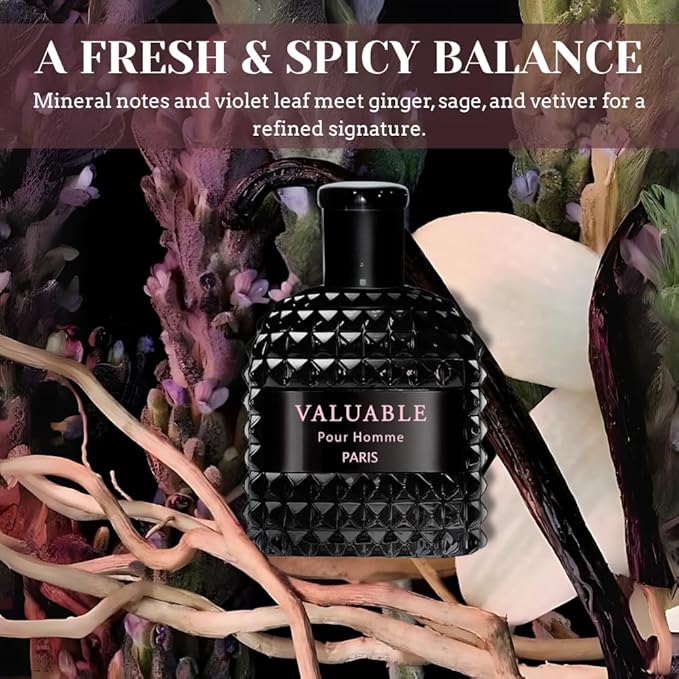 Men's Cologne – INSPIRED by A WORLD RENOWNED MEN'S PERFUME – Earthy Fresh, Violet Leaf, Salt, Ginger – Fresh, Aquatic, Spicy, Woody – Long-Lasting Eau de Parfum 3.4 fl oz