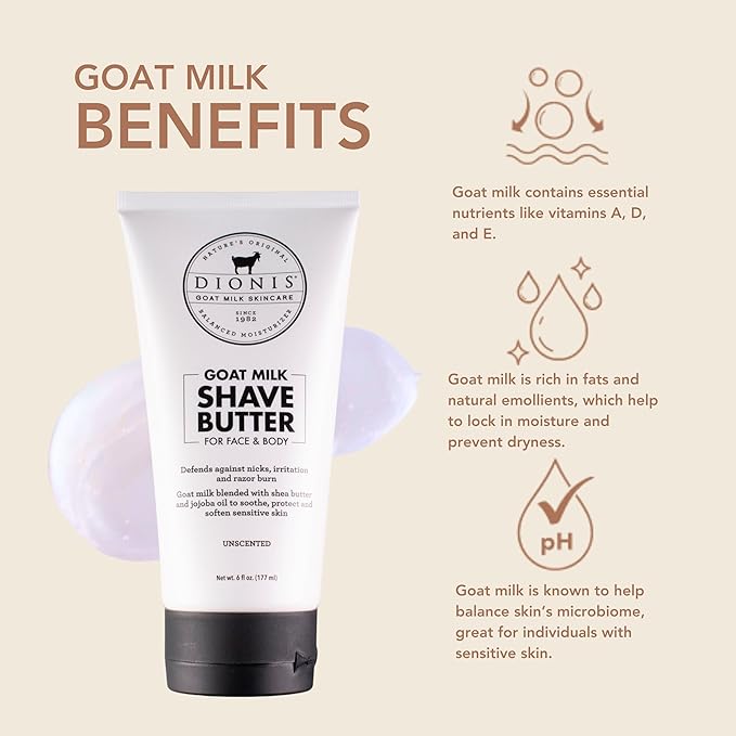 Dionis Goat Milk Men’s Shave Butter Face & Body 6 oz 1-Piece