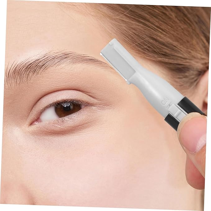 FOMIYES Eyebrow Shaver with Comb Attachment for Ladies Lightweight Mini Facial Hair Trimmer for Precise Painless Eyebrow and Neck Grooming Black