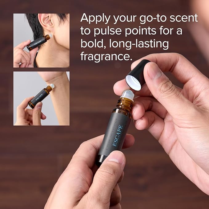 Pure Instinct ESCAPE The Original Pheromone Infused Essential Oil Perfume Cologne - Men's Collection - TSA Ready (Roll On Bottle 0.34 Fl. Oz./10.2mL)