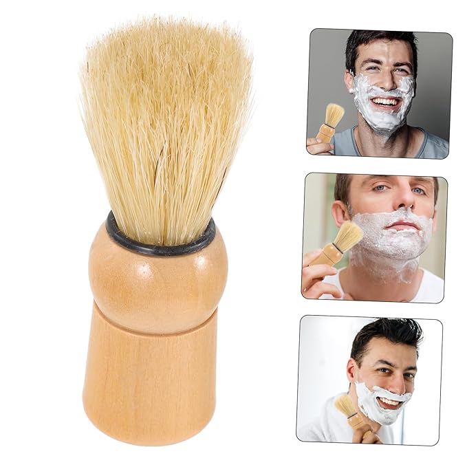 Portable Beard Brush for Men Natural Boar Bristle Grooming Tool for Beard and Mustache Care Multi-use Shaving Brush and Boyfriends