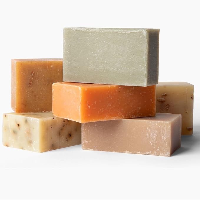 Organic Soap Bar Set - 6 Pack, Cold Process Natural Bar Soap for Women & Men for Sensitive Skin, Body, Face and Hands, Leaping Bunny Certified, Aromatherapy Bath & Shower Gift Set, Made in USA