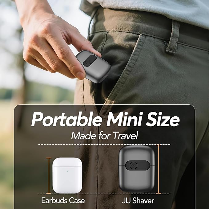 Foil Shavers for Men - Mini Electric Razor with 3 Floating Blades, Smart LED Display, Traver Lock, IPX7 Waterproof Wet/Dry Shaving for Face & Beard, USB-C Fast Chage for Travel Home, Gift for Men