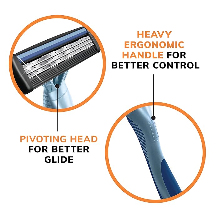 BIC Flex 3 Men’s Disposable Razors With 3 Blades, For a Smooth and Comfortable Shave, 4 Piece Razor Kit for Men