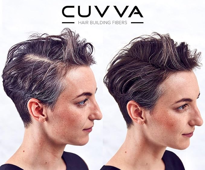 CUVVA Hair Building Fibers (30g) - Instantly Fill in Fine and Thinning Hair to Create a Thicker, Fuller Look - 13 Different Shades for Men & Women - Light Brown
