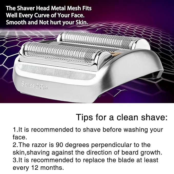 Series 9 94M Electric Shaver Replacement Head Compatible with Braun Series 9 Pro Replacement Heads,94M Foil Blades for All S9 and 9 Pro Shavers 9290cc, 9291cc, 9370cc, 9293s, 9385cc, 9390cc, 9330s