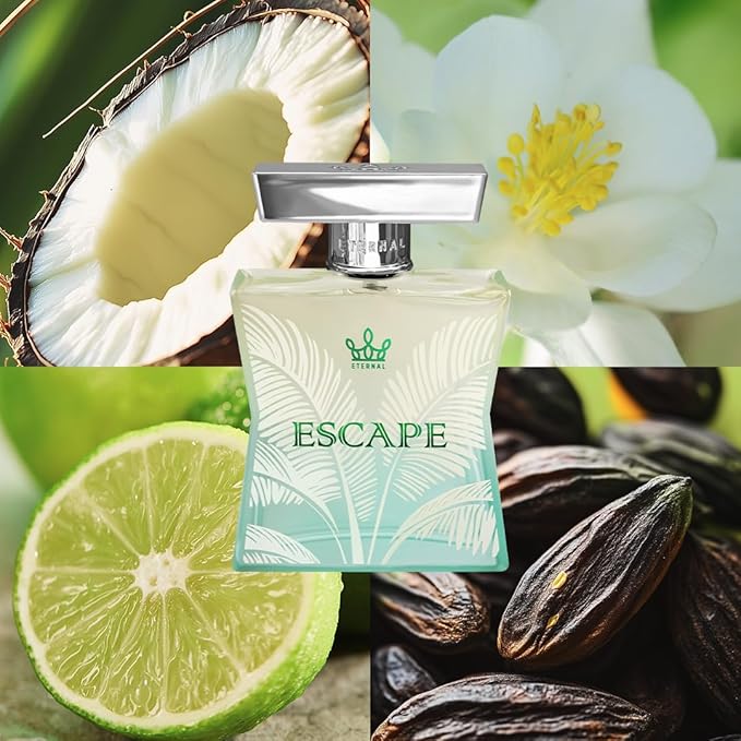 Eternal Escape - Inspired by Virgin Island Water - 3.4 oz (100ml) - EDP - Long-lasting - Vegan - Clean Ingredients - Unisex Perfume for Men & Women - 2000 sprays per bottle