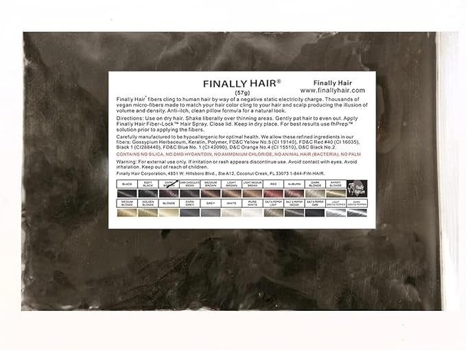 Finally Hair Fibers Refill Bag - 56 Grams of Premium Hair Loss Concealer in a Refill Bag (Dark Brown) WE HAVE 2 DARK BROWN SHADES - SEE PICTURES
