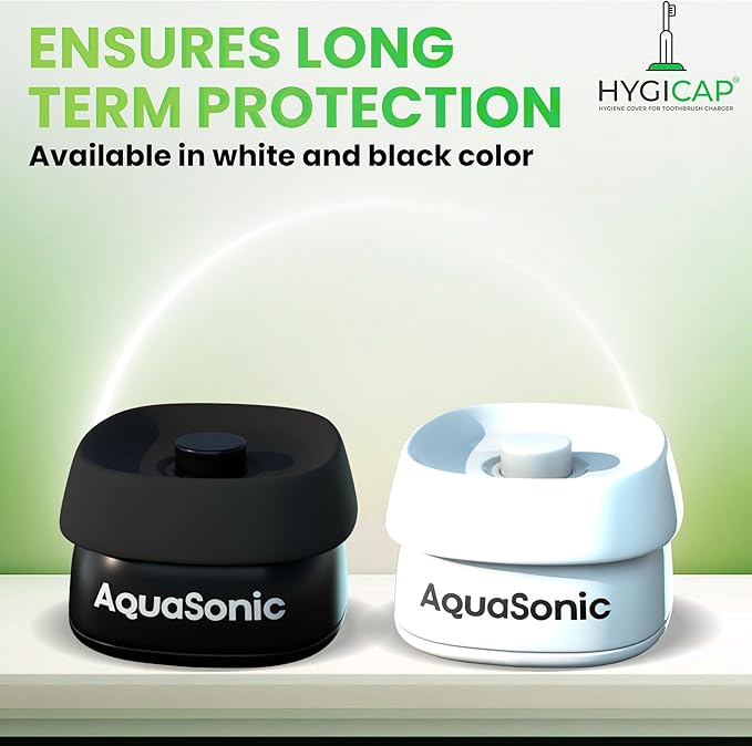 Hygiene Cover for AQUASONIC Electric Toothbrush Charger 2-Pack - Protects AQUASONIC Chargers from Gunk/Residue, Waterproof, Easy to Clean, Food Grade Silicone (Does not fit Other Brands)
