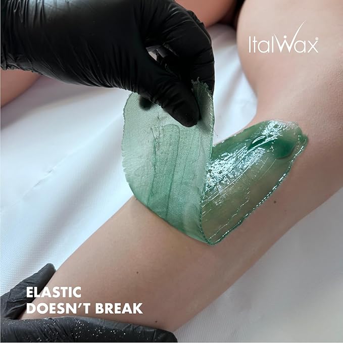 Italwax Azulene - 500g / 1.1lb - Hard wax beads for hair removal - Natural formulation ideal for sensitive skins - Unscented - Recommended for Bikini Area and Armpits