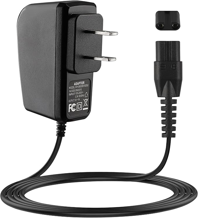 Replacement for Manscaped Charger Compatible with 3.0/2.0 Electric Groin Hair Trimmer Manscape, 5V Power Adapter with Mini Brush, 5Ft Long Cord