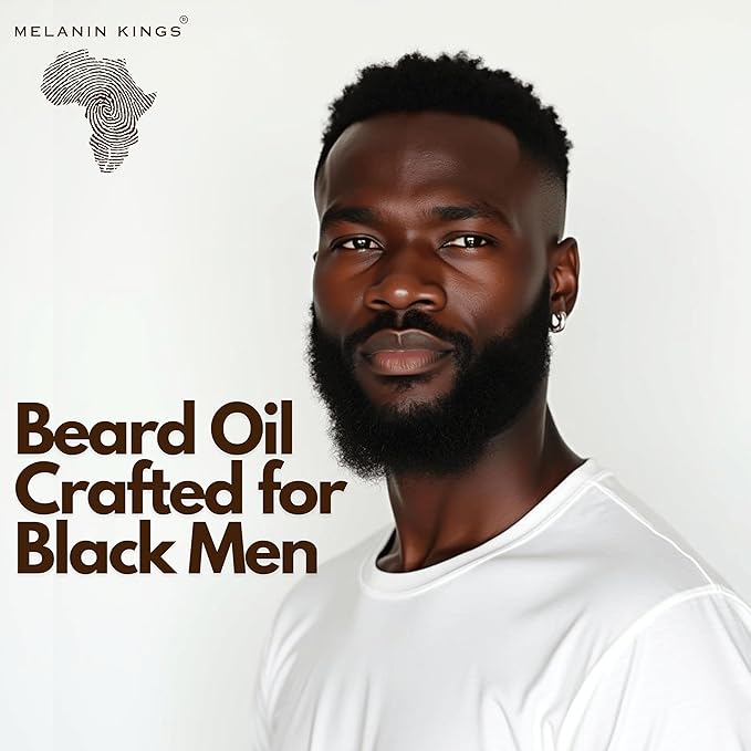 Melanin Kings Beard Oil for Black Men - Specialized formula for Black Men - With ancient African Ingredients - 100% Natural Ingredients - 2fl. Oz. - Kenyan Sandalwood Scent