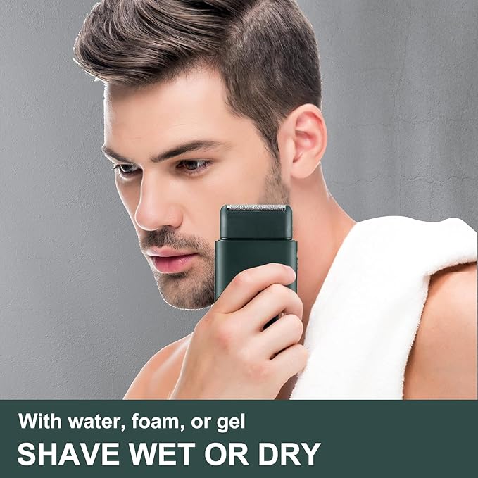 Electric Razor for Men, Mini Electric Foil Shavers with Beard Trimmer, Wet Dry Cordless Shaver,Portable Men’s Travel Razor for Shaving Face，USB-C Rechargeable - G