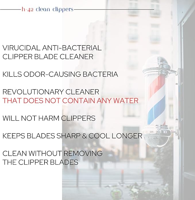 H-42 Clipper Blade Cleaner – Waterless Clipper Cleaner for Barbers, Anti-Rust Formula for Clippers and Trimmers, Cleans and Cools Blades, 8oz Jar