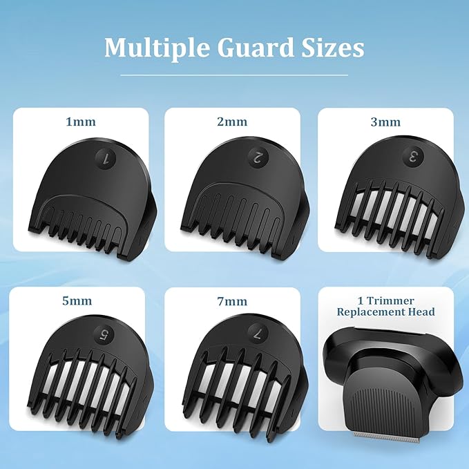 Beard Trimmer Attachment Fit for br-aun Series 5, 6, 7 Electric Razors 1/2/3/5/7mm, Series 7 Replacement Head Guide Combs for 5018s, 5020s, 6075cc, 7071cc, 7075cc, 7085cc, 7020s, 5050cs, 6020s, 6072cc