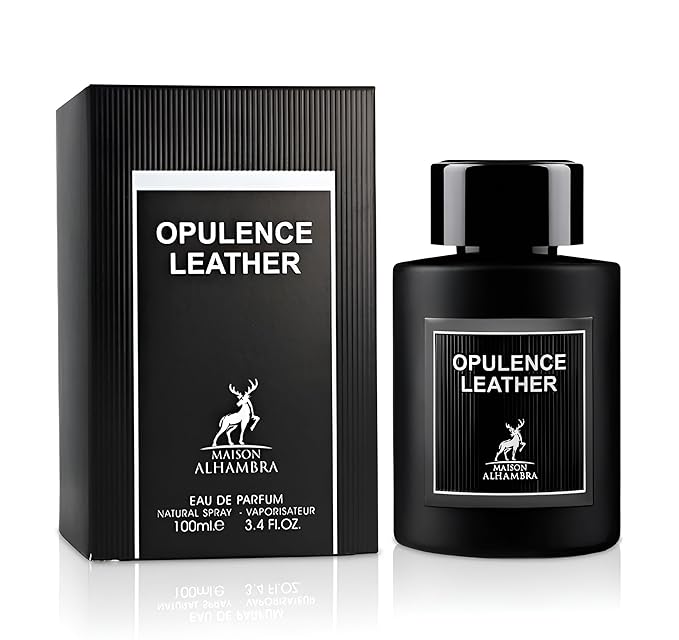 Maison Alhambra Opulence Leather for Men Eau de Parfum Spray, 3.4 Ounce / 100 ml