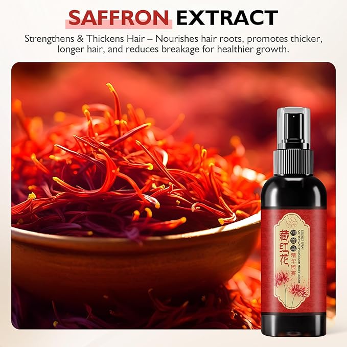 Saffron Hair Spray, Saffron Essence Spray for Hair Care, Nourishing Hair Care, Anti-Loss Root Strengthening, Improve Dryness and Frizz, Leaving Hairs Shiny Non-Frizzy (2 PCS)