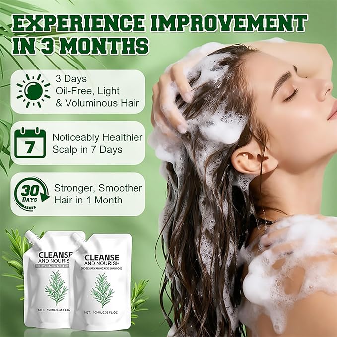 Rosemary Amino Acid Shampoo，Hair Regrowth Shampoo for Women and Men Hair Loss，Reduce Frizz, Strengthen Hair Roots, Cleanse and Nourish the Scalp，3.38 Fl OZ