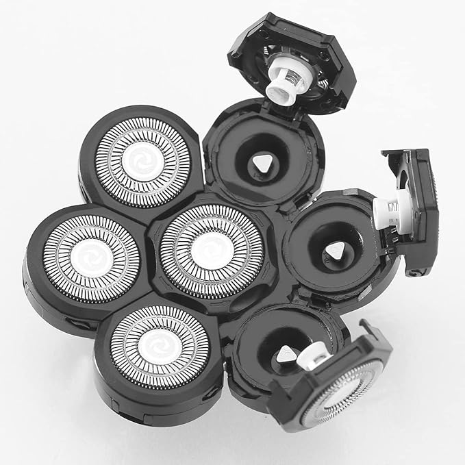 Universal Upgrade 7 Blades Head Shaver Replacement Heads Compatible with Freedom Gold shaver and some brands. 7D Electric Shaver Replacement Heads Waterproof Easy to Clean With Cleaning Brush