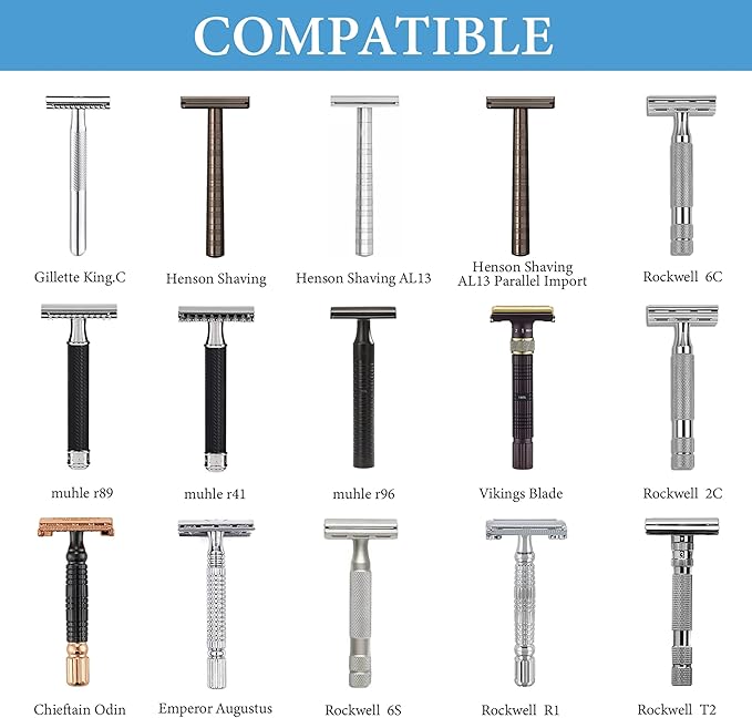 Linkidea Diatomaceous Earth Safety Razor Holder, Quick-Drying Stand Compatible with Vikings Blade Chieftain, Merkur 34C HD, 38C, Shaving Revolution (White)