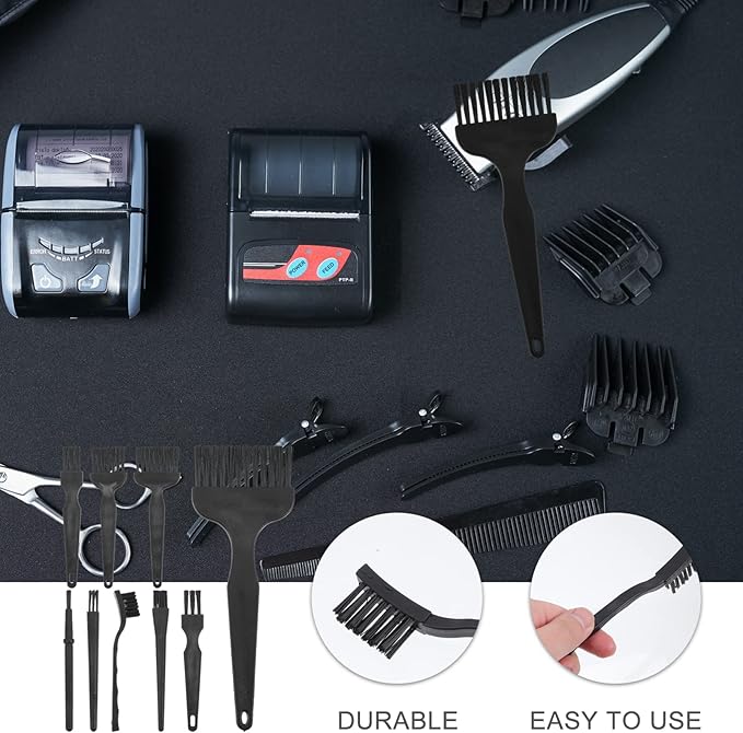 Lurrose Electric Shaver Cleaning Brush Set 8Pcs Razor Cleaner for Electric Razors Clippers Trimmers Non-Slip Handle Easy to Carry