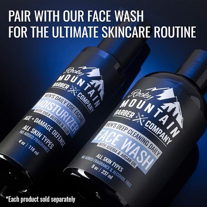 Men's Face Moisturizer - With Shea Butter, Jojoba Oil, Argan Oil & Vegetable-Derived Glycerin - Fragrance-Free Formula For All Skin Types